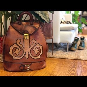 Vintage Leather Weekender Bag